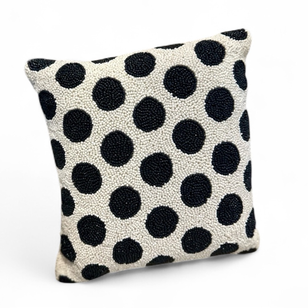 NWT! Kate Spade Beaded Polka Dot Pillow